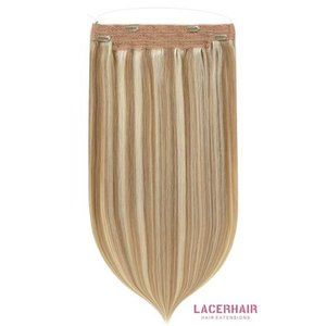 Wire Hair Extensions Human Hair Medium Brown Mixed With Platinum Blonde 16" 90g